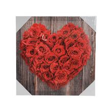 OBRAZ GLITTER SRDCE RUŽA 28x28x1,5CM - FLORASYSTEM