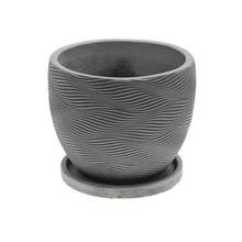J125 KVETINÁČ + MISKA KIKI  ANTIK ŠEDÁ 24x19,6CM S - FLORASYSTEM
