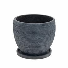 J148 KVETINÁČ + MISKA FAITH ANTRACIT 37x30,3CM L - FLORASYSTEM
