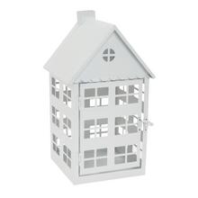 LAMPÁŠ DOMČEK BIELY KOV 17*17*31,5CM - FLORASYSTEM