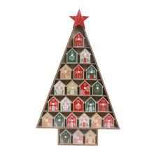 ADVENTNÝ KALENDÁR STROM NAT/ČER/ZEL DREVO 38,5*6*61CM - FLORASYSTEM