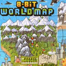 Puzzle 180 dielov 8-bit puzzle –Mapa sveta WM8BIT001