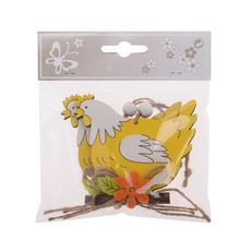 ZÁVES KURA ŽLT/BIE DREVO S/2 8,5*8,3CM - FLORASYSTEM