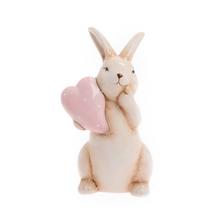 ZAJAC BÉŽOVÝ SO SRDIEČKOM PORCEL 9,2*7,3*16CM - FLORASYSTEM