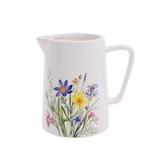 KRČAH BIELY, KVETY PORCEL 13,4*9,5*12,8CM - FLORASYSTEM