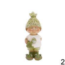 Detské ozdoby so žabkami v zeleno-bielej farbe.