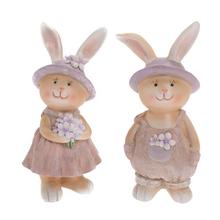 ZAJAČIK HNEDO-FIALOVÝ MIX/2 POLY 7,5*6*17CM - FLORASYSTEM