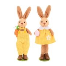 ZAJAČIKY STOJACE HNEDO-ŽLTÉ MIX/2 TEXTIL 22CM - FLORASYSTEM