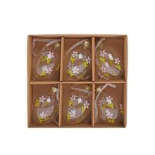 ZÁVES VAJCE SKLO S/6 6CM - FLORASYSTEM