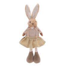 Zajačica stojaca z polyesteru s kvetinou a sukňou.