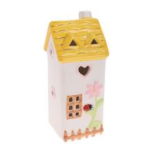 DOMČEK LED DOLOMIT 7,4x7,1x17,5CM ŽLTÝ - FLORASYSTEM