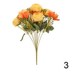 Umelá kytica pivoniek s drobnými kvetmi a zeleňou, 50 cm, mix farieb.