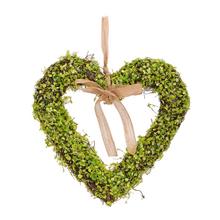 ZÁVES SRDCE ZEL-ŽLT RATAN 31*31*5CM - FLORASYSTEM