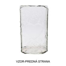 Náhrobné sviečky v kahanec číre sklo so srdcom.