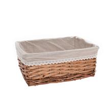 Sada obdélníkových košíků s látkovým vnitřkem v hnědé barvě.