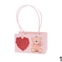 Taška na kvety s medvedíkom a srdcom