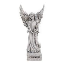 ANJEL S RUŽOU SIVÝ SPOMÍNAME 12,5*10*26,5CM - FLORASYSTEM