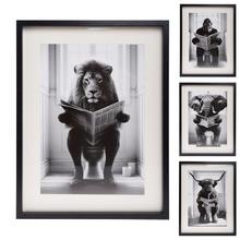 OBRAZ motív zvieratá na toalete 30x40cm - FLORASYSTEM