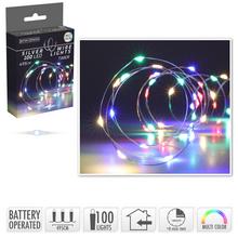 LED SVETIELKA /100/na drôtiku/bater./multi/ind/timer//AX9732130 - FLORASYSTEM