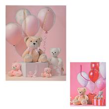 DARČEKOVÁ TAŠKA M 26x32CM MACKO S BALÓNMI - FLORASYSTEM