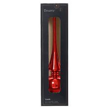 Červený sklenený špic na vianočný stromček.