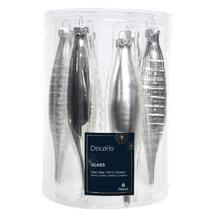 CENCÚLE strieborné sklo lesklé a matné, sada 6 kusov.