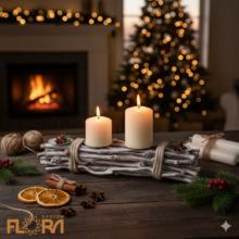 Biely adventný svietnik s miestom pre štyri sviečky.