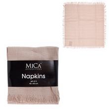 Obrúsky textil Villia béžové, 4 kusy - d40xš40cm - FLORASYSTEM