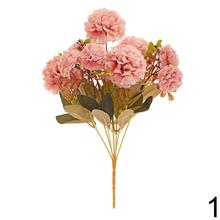 Umelé kvety kytička cínia s mixom zelene, 36 cm.