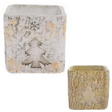 OBAL CEMENT ŠTVOREC STROM KôRA 15X15X14CM - FLORASYSTEM
