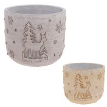 OBAL CEMENT OKRÚHLY SRNKA +VLOČKA 15,5X15,5X13,5CM - FLORASYSTEM