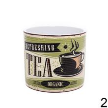 Obal na kaktus s retro dizajnom a potlačou šálky kávy.