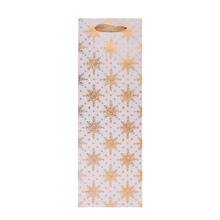 AGB2020304 TAŠKA darč. V37x12+10cm Grunge Textured Snowflakes Gold bottle - FLORASYSTEM