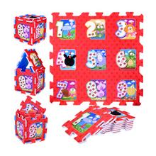 Penové puzzle ZVIERATÁ a ČÍSLA Detská podložka 93x93cm - FLORASYSTEM