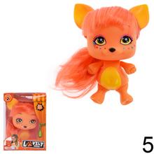 Plyšový psík s dlhými vlasmi v rôznych farbách.