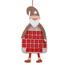 ZÁVES ADVENTNÝ KALENDÁR SANTA HNE/ČER FLIS 51*98*5CM - FLORASYSTEM