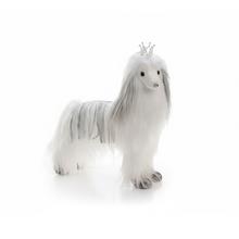 PES BIELO-SIVÝ TEXTIL 44*13*42CM - FLORASYSTEM