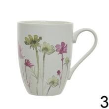 Porcelánová šálka s kvetinovým vzorom, sada 3 kusy.