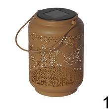 Solárny lampáš v dvoch farbách, kovový, stabilný.