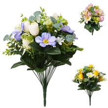 Kytica anemone a krokus mix v žltej, modrej a cyklamenovej farbe.