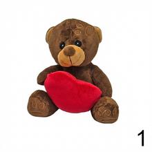 Plyšový medvedík s červeným srdcom, 18cm