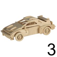 Drevené 3D puzzle z prírodného dreva, Autá