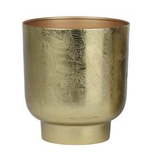 Kvetináč so zlatým vzorom listov