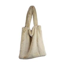 Taška z umelej kožušiny béžová, polyester 44x38x4cm - FLORASYSTEM