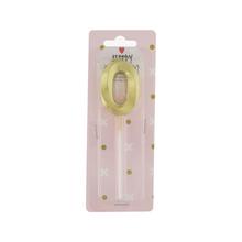 NAROD.SVIEČKA ČÍSLO č.0 5CM ZLATÁ - FLORASYSTEM
