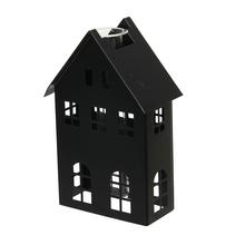 DOMČEK KOV S AMPULKOU ČIERNY 10x4x16CM - FLORASYSTEM