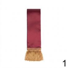 Farebná látková stuha s franjou v modrej, bielej a zelenej farbe.