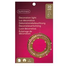 Zlatý LED veniec s priemerom 30 cm a hĺbkou 7 cm.