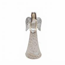 ANJEL HNE/BÉŽ VZOR DREVO SO SRDCOM POLY 6,5*5*16,5CM - FLORASYSTEM