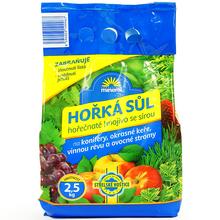 Horká soľ 2,5kg v modrom obale s obrázkami rastlín a ovocia.